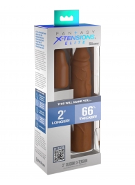 Коричневая насадка на член 2  Silicone X-tension - 20,3 см. - Pipedream - в Липецке купить с доставкой