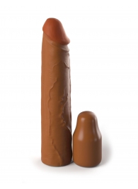 Коричневая насадка на член 2  Silicone X-tension - 20,3 см. - Pipedream - в Липецке купить с доставкой