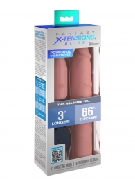 Телесная вибронасадка на член 3  Vibrating Mega X-tension with Remote - 22,9 см. - Pipedream - в Липецке купить с доставкой
