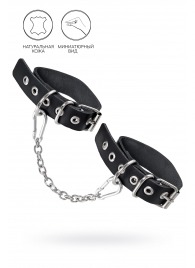Черные оковы из одного ремешка с люверсами - Pecado - купить с доставкой в Липецке