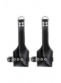 Черные подвесы с белой строчкой - Pecado - купить с доставкой в Липецке