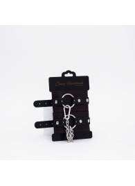 Черно-красные кожаные оковы - Crazy Handmade - купить с доставкой в Липецке