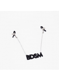 Зажимы на соски с кожаной подвеской BDSM - Crazy Handmade - купить с доставкой в Липецке