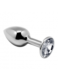 Серебристая анальная втулка с прозрачным кристаллом Mini Metal Butt Plug Size L - 9 см. - Adrien Lastic в Липецке Серебристая анальная втулка с прозрачным кристаллом Mini Metal Butt Plug Size L - 9 см. - Adrien Lastic