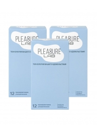 Набор из 3 упаковок ультратонких презервативов Pleasure Lab (по 12 шт.) - Pleasure Lab - купить с доставкой в Липецке
