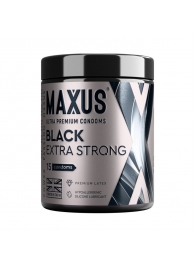 Черные утолщенные презервативы MAXUS Extra Strong с железным кейсом - 15 шт. - Maxus - купить с доставкой в Липецке
