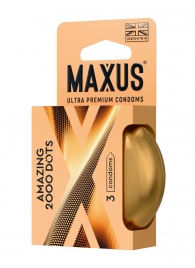 Точечные презервативы MAXUS 2000 Amazing Dots с железным кейсом - 3 шт. - Maxus - купить с доставкой в Липецке