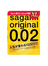 Презервативы увеличенного размера Sagami Original 0.02 XL-size - 3 шт. - Sagami - купить с доставкой в Липецке
