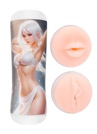 Двусторонний мастурбатор в колбе аниме - вагина и ротик - Tokyo Style - в Липецке купить с доставкой