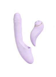 Сиреневый вибромассажер со съёмным клиторальным пульсатором DuoGlow - Svakom купить в Липецке с доставкой в Orgasmix.ru Сиреневый вибромассажер со съёмным клиторальным пульсатором DuoGlow - Svakom