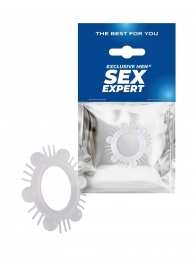 Эластичное эрекционное кольцо с шипиками и шариками - Sex Expert - в Липецке купить с доставкой