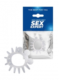 Эластичное эрекционное кольцо с шариками и лучами - Sex Expert - в Липецке купить с доставкой