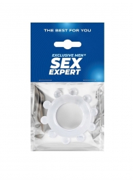 Прозрачное эрекционное кольцо со стимулирующими шариками - Sex Expert - в Липецке купить с доставкой