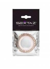 Эрекционное кольцо с бежевыми «ресничками» - Sextaz - в Липецке купить с доставкой