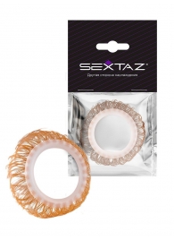 Эрекционное кольцо с бежевыми «ресничками» - Sextaz - в Липецке купить с доставкой