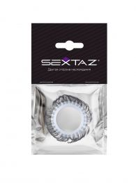 Эластичное эрекционное колечко с черными «ресничками» - Sextaz - в Липецке купить с доставкой