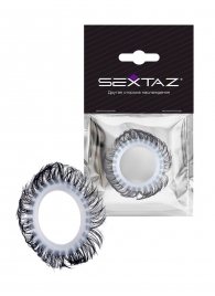 Эластичное эрекционное колечко с черными «ресничками» - Sextaz - в Липецке купить с доставкой
