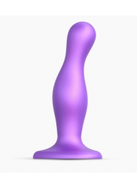 Фиолетовая насадка Strap-On-Me Dildo Plug Curvy size M - Strap-on-me - купить с доставкой в Липецке