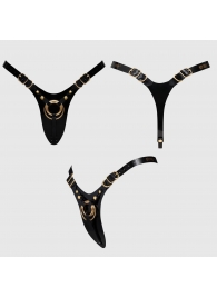 Черный пояс для фиксации насадок Strap-On-Me Leatherette Harness Fabulous - Strap-on-me - купить с доставкой в Липецке