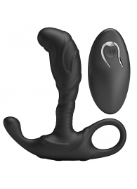 Черный изогнутый массажёр простаты с вибрацией и пультом ДУ - Baile - в Липецке купить с доставкой