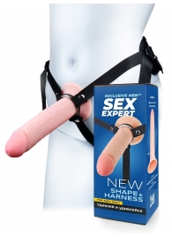 Мужской полый страпон на регулируемых ремешках - 22 см. - Sex Expert - купить с доставкой в Липецке