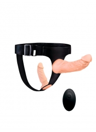 Женский страпон с 2 насадками, вибрацией и пультом ДУ - Erowoman-Eroman - купить с доставкой в Липецке