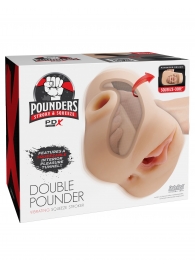 Телесный мастурбатор с вибрацией Double Pounder Vibrating Squeeze Stroker - Pipedream - в Липецке купить с доставкой