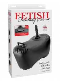 Черное надувное кресло с платформой для фиксации дилдо Body Dock Inflatable Love Seat - Pipedream - купить с доставкой в Липецке