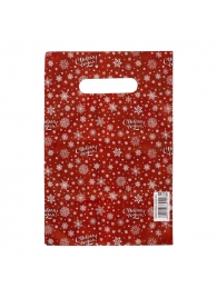 Красный подарочный новогодний пакет с вырубной ручкой (20х30 см) - Сима-Ленд - купить с доставкой в Липецке