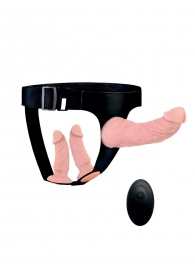 Женский страпон с 3 насадками и вибрацией - Erowoman-Eroman - купить с доставкой в Липецке