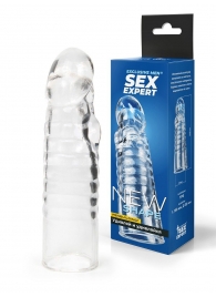 Прозрачная закрытая насадка на член - 15 см. - Sex Expert - в Липецке купить с доставкой