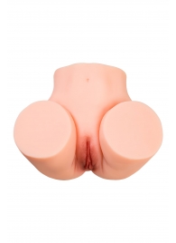 Телесный мастурбатор в форме попки с 2 любовными входами - No Name - в Липецке купить с доставкой