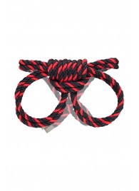 Черно-красные наручники-оковы ’’Узел-омега’’ из хлопковой веревки - Pecado - купить с доставкой в Липецке