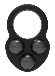 Черное эрекционное кольцо с утяжелителями - Dream Toys - в Липецке купить с доставкой