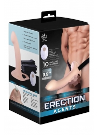 Телесный полый страпон с вибрацией Erection Agents - 24,1 см. - NMC - купить с доставкой в Липецке