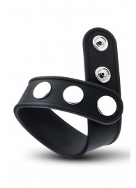 Черное эрекционное кольцо на кнопках - Blush Novelties - в Липецке купить с доставкой