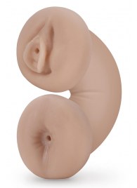 Телесный люминесцентный двусторонний мастурбатор Tasha - Blush Novelties - в Липецке купить с доставкой