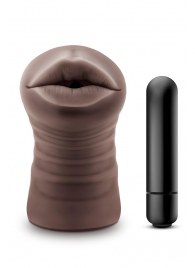 Коричневый мастурбатор-ротик Krystal Vibrating Masturbator - Blush Novelties - в Липецке купить с доставкой