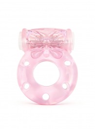 Розовое эрекционное виброкольцо с бабочкой - 1137 - в Липецке купить с доставкой