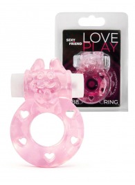 Розовое эрекционное виброкольцо в форме зайчика - 1137 - в Липецке купить с доставкой