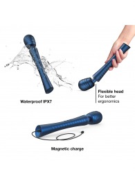 Синий вибромассажёр с насадками Man.wand Edgy - Manwan - в Липецке купить с доставкой