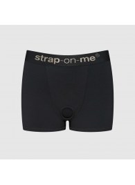 Черные трусики-боксеры для фиксации насадок Strap-on-me Harness Lingerie Allure - size XS - Strap-on-me - купить с доставкой в Липецке