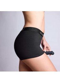 Черные трусики-боксеры для фиксации насадок Strap-on-me Harness Lingerie Allure - size XL - Strap-on-me - купить с доставкой в Липецке