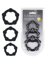 Набор из 3 эрекционных колец Beaded Silicone Cockring Set - Shots Media BV - в Липецке купить с доставкой