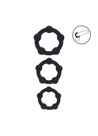 Набор из 3 эрекционных колец Beaded Silicone Cockring Set - Shots Media BV - в Липецке купить с доставкой