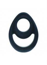 Черное эрекционное кольцо Double Ergo Silicone Cockring - Shots Media BV - в Липецке купить с доставкой