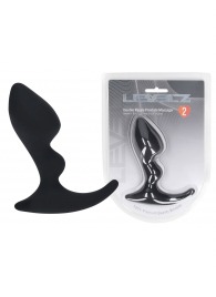 Черная анальная пробка для массажа простаты Double Ripple Silicone Prostate Massager - Shots Media BV - в Липецке купить с доставкой