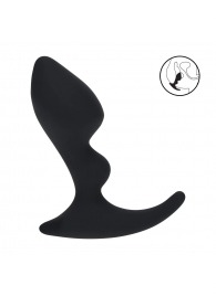 Черная анальная пробка для массажа простаты Double Ripple Silicone Prostate Massager - Shots Media BV - в Липецке купить с доставкой