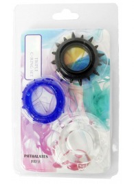 Набор из 3 эрекционных колец разного цвета и рельефа - Boys of Toys - в Липецке купить с доставкой