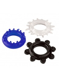 Набор из 3 эрекционных колец разного цвета и рельефа - Boys of Toys - в Липецке купить с доставкой